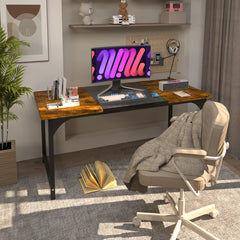 AZN Gaming Desk, 47 to 55 Inch Heavy Duty Computer Desk, 400 Lbs Capacity Office Desk with 6mm Thick Legs & Laser Welded Frame, Anti-Shake Workstation